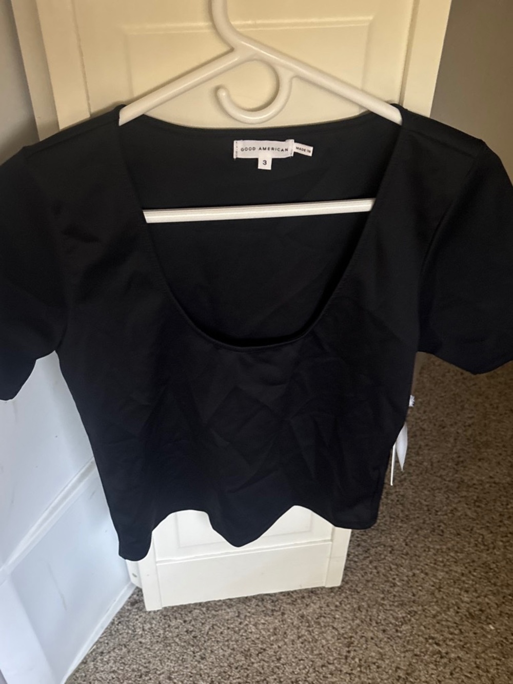 Good American black blouse new with the tag size 3